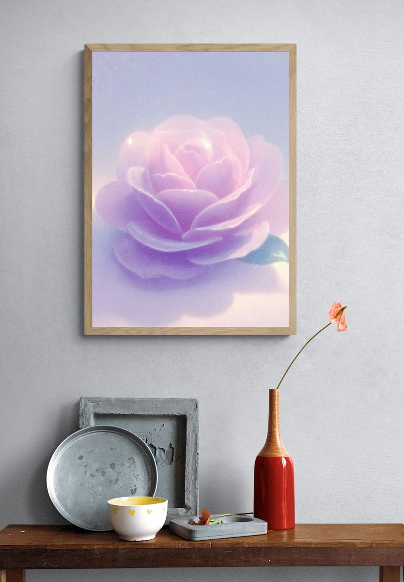 Dreamy Pink Rose Print. — room view 3