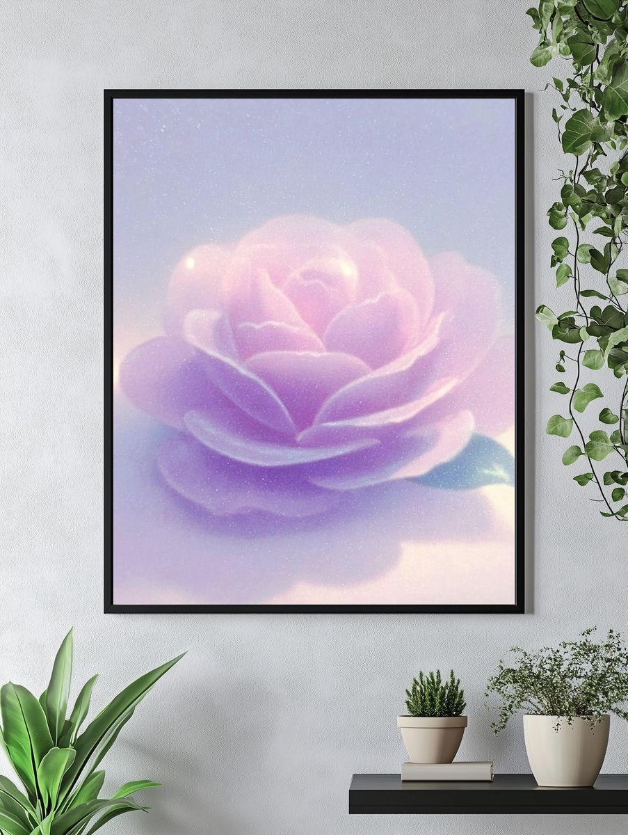 Dreamy Pink Rose Print. — room view 4