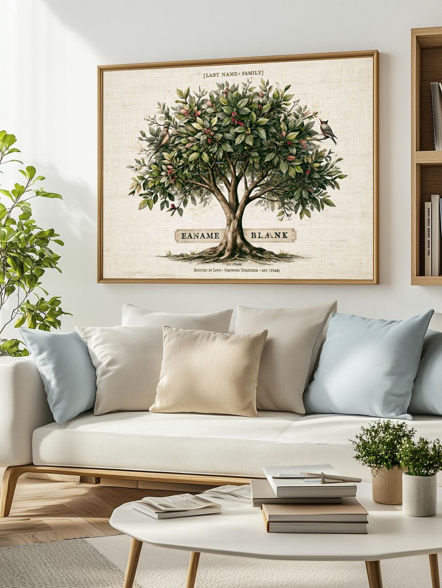 Family Tree Botanical Print. — room view 2