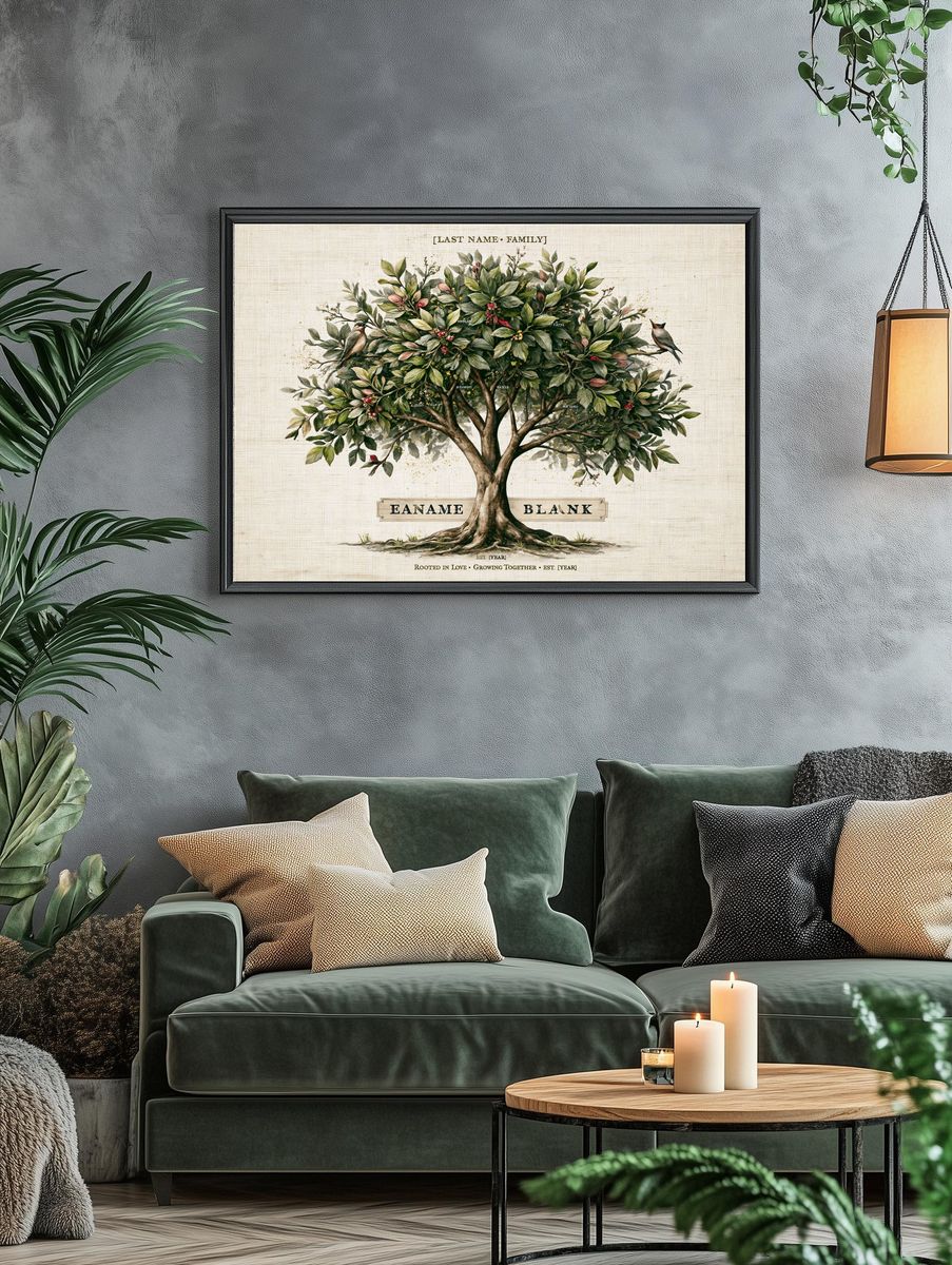 Family Tree Botanical Print. — room view 4