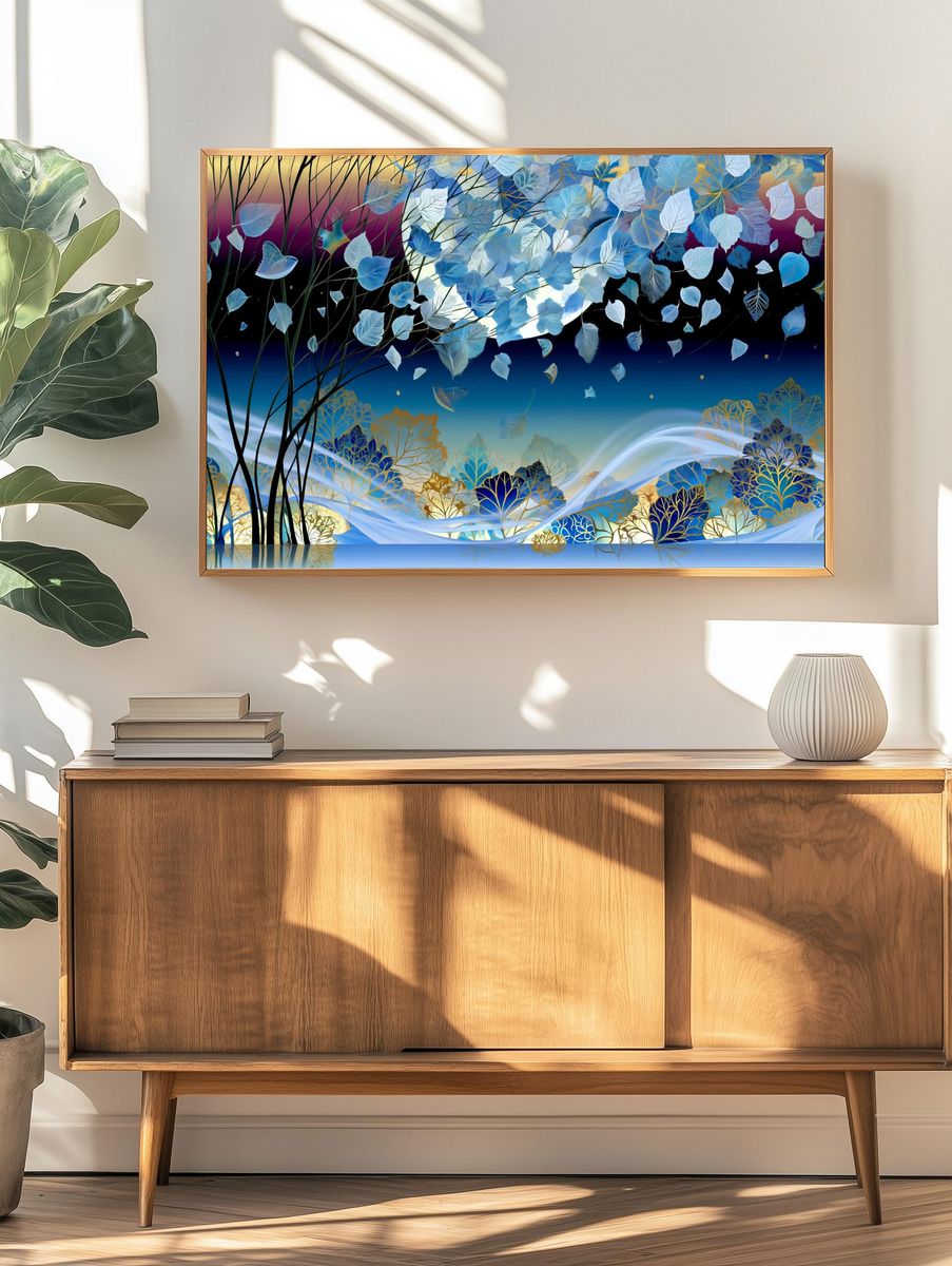 Floating Leaves Dreamscape Poster. — room view 3