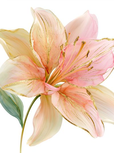 Pastel Lily Bloom Print.