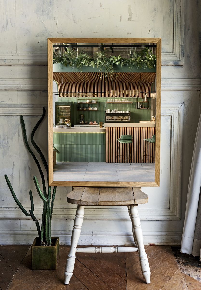 Botanical Cafe Interior Photography Poster. room preview
