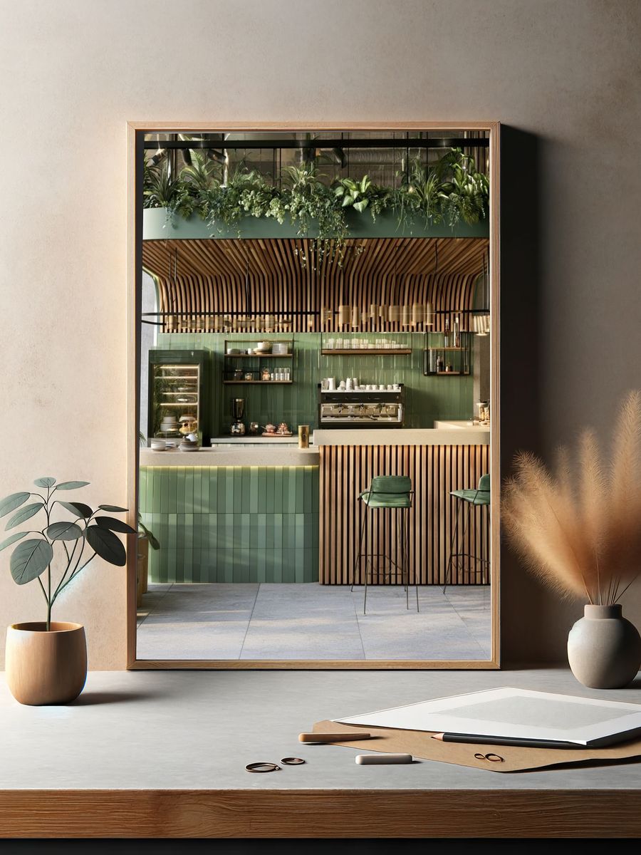 Botanical Cafe Interior Photography Poster. — room view 2