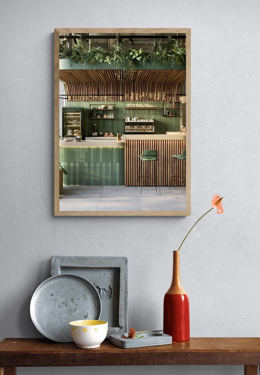 Botanical Cafe Interior Photography Poster. — room view 3
