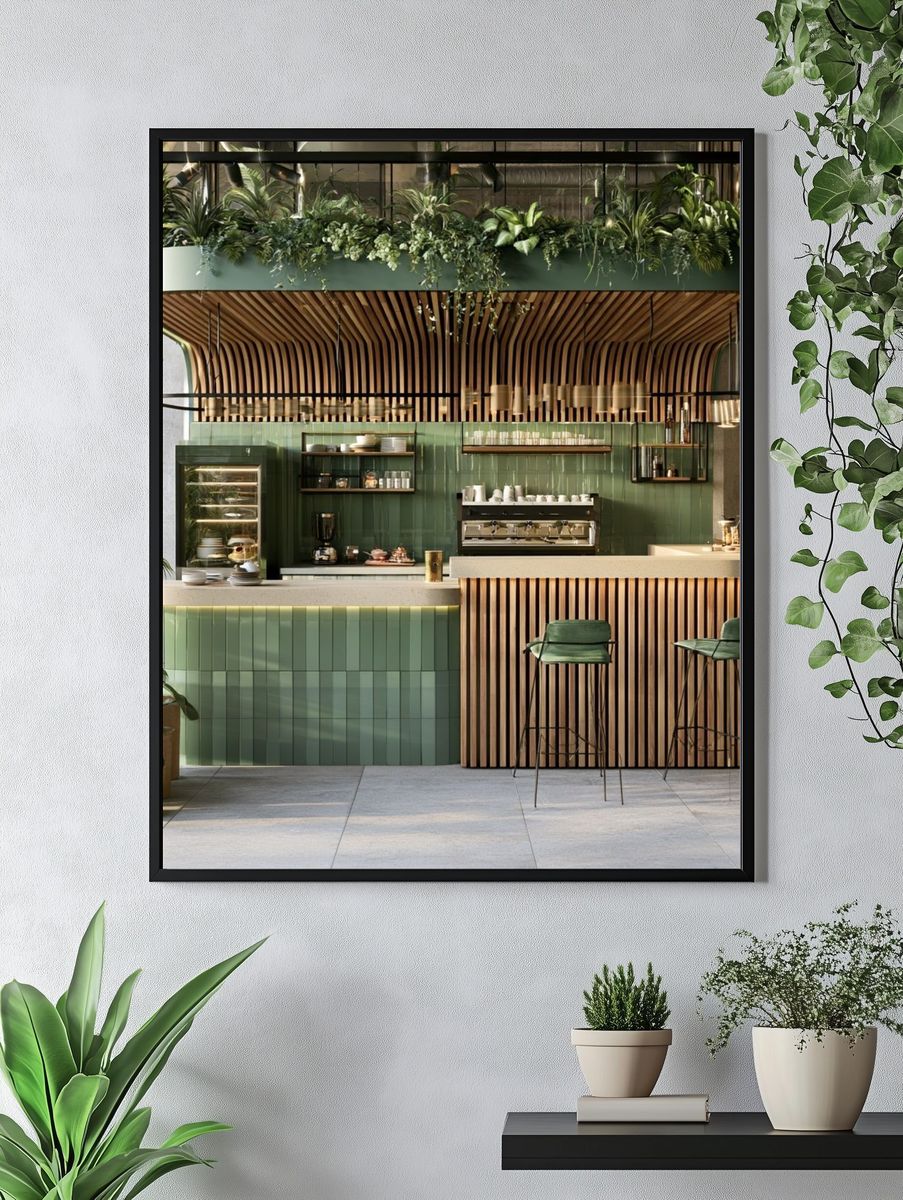 Botanical Cafe Interior Photography Poster. — room view 4