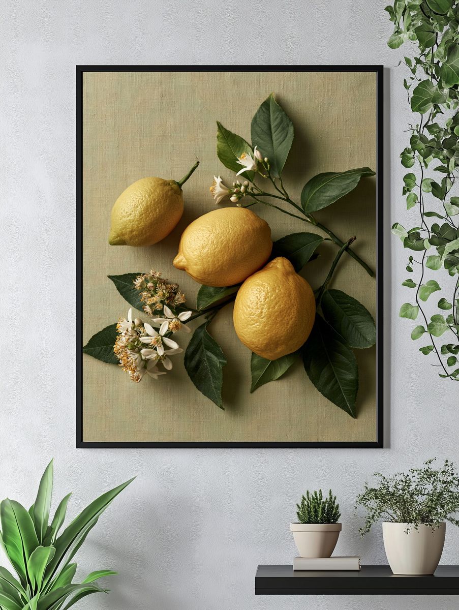 Lemons and Blossoms Botanical Print. — room view 4