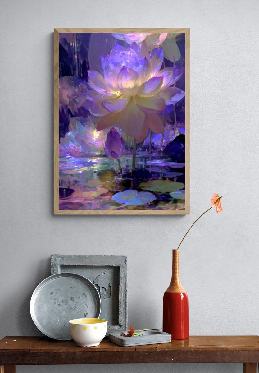Luminous Lotus Bloom Print. — room view 3