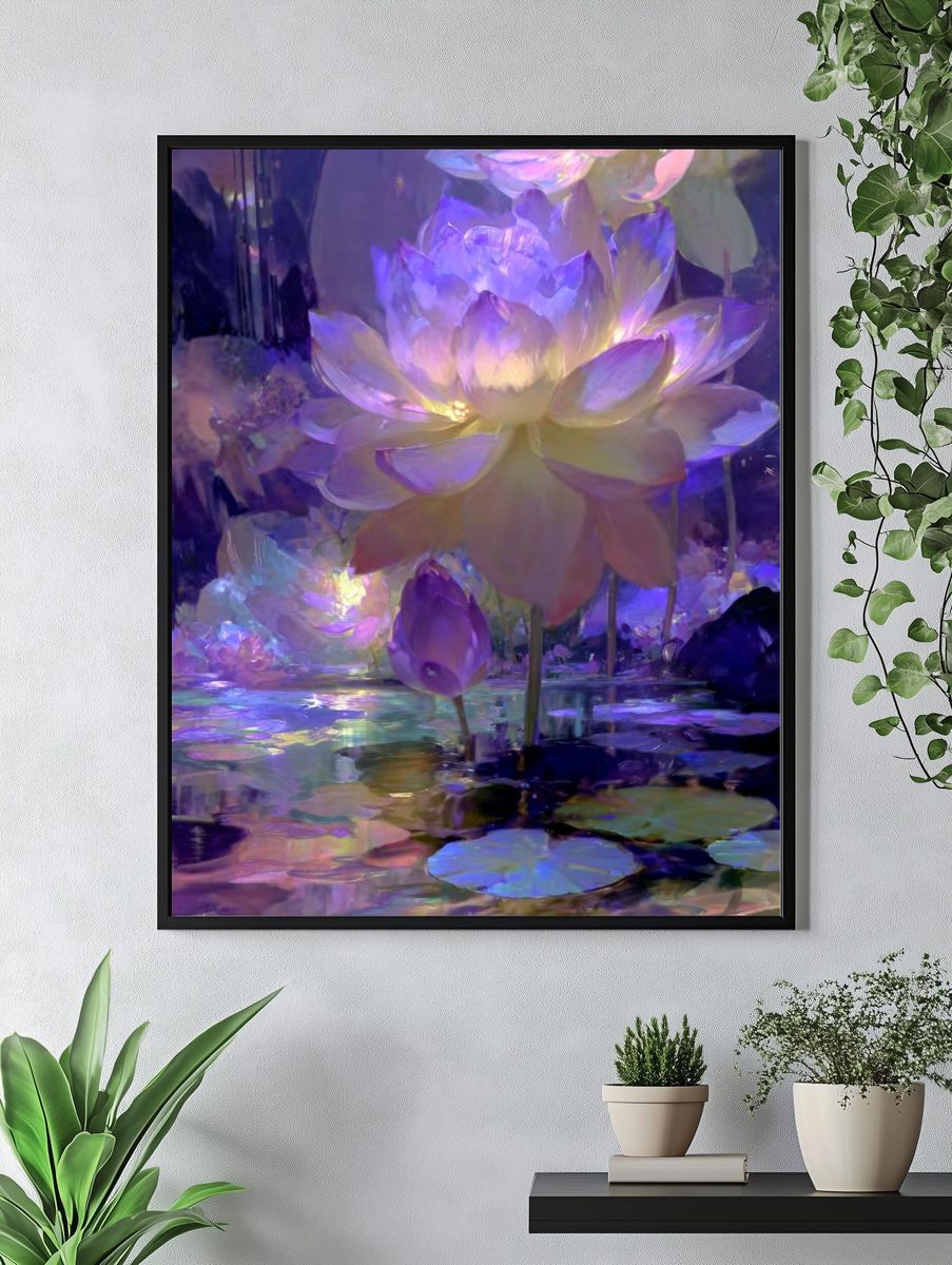 Luminous Lotus Bloom Print. — room view 4