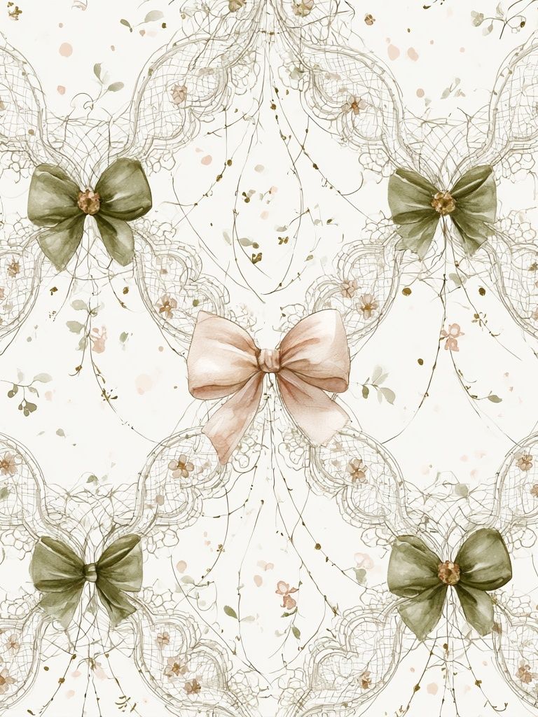 Lace Bow Botanical Print. poster — botanical art