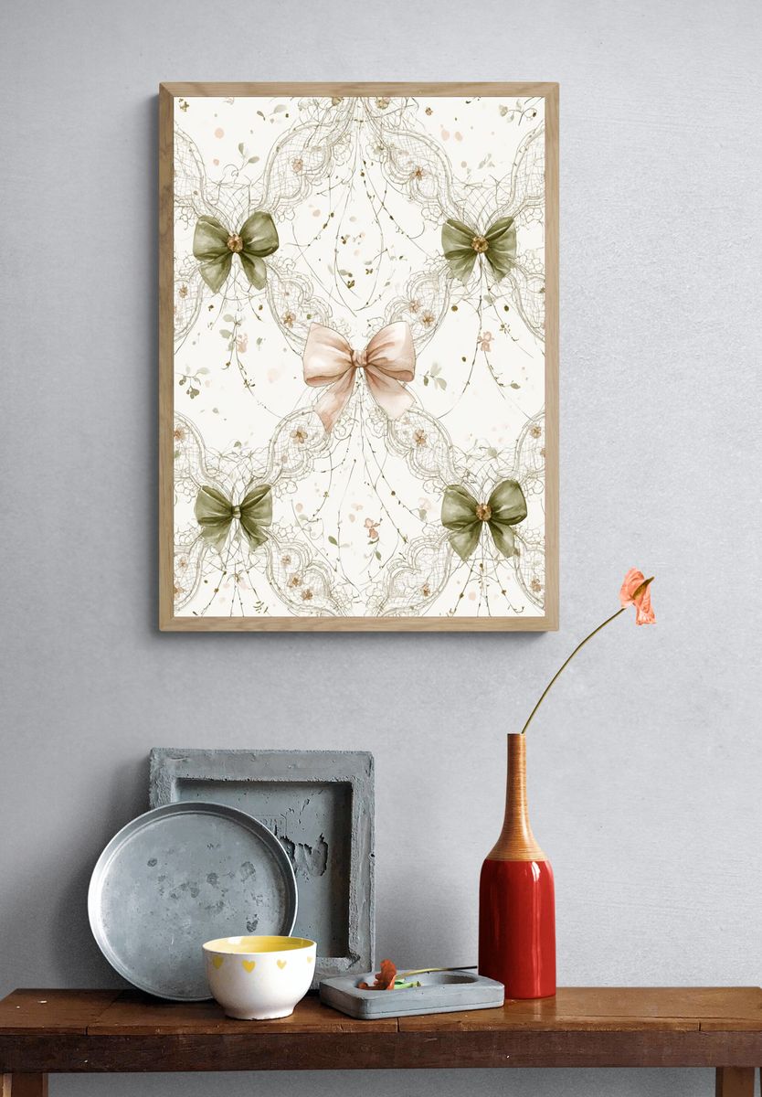 Lace Bow Botanical Print. — room view 3