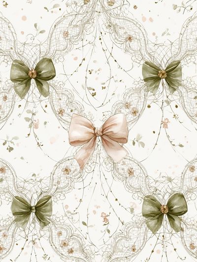 Lace Bow Botanical Print.