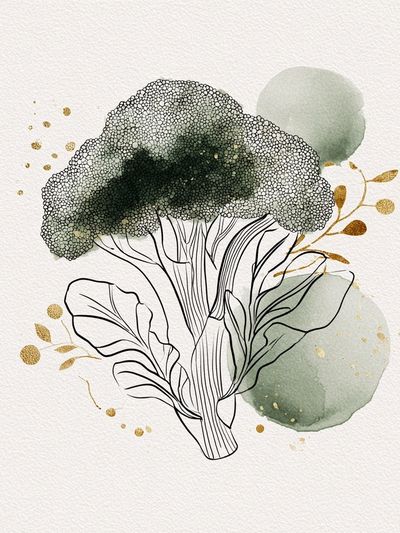 Broccoli Botanical Illustration Poster. poster print