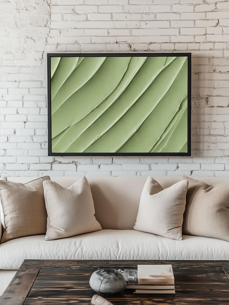 Matcha frosting texture background close-up. room preview