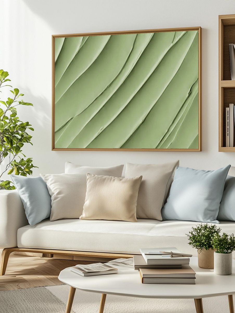 Matcha frosting texture background close-up. — room view 2