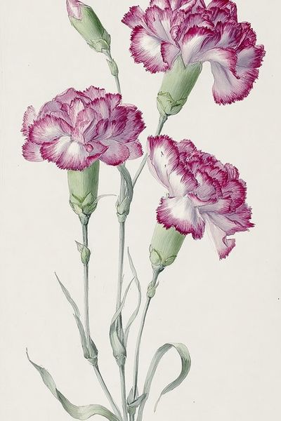Pink Carnations Botanical Print. poster