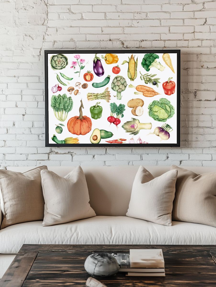 Collection of colorful vegetable illustration. room preview