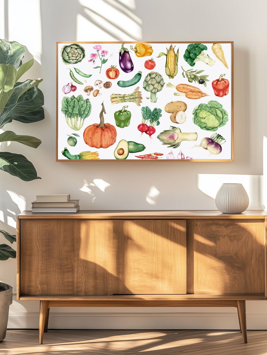 Collection of colorful vegetable illustration. — room view 3