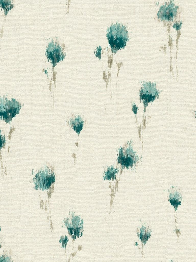 Teal Floral Pattern Print. poster detail