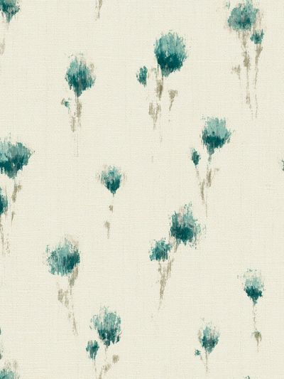 Teal Floral Pattern Print.