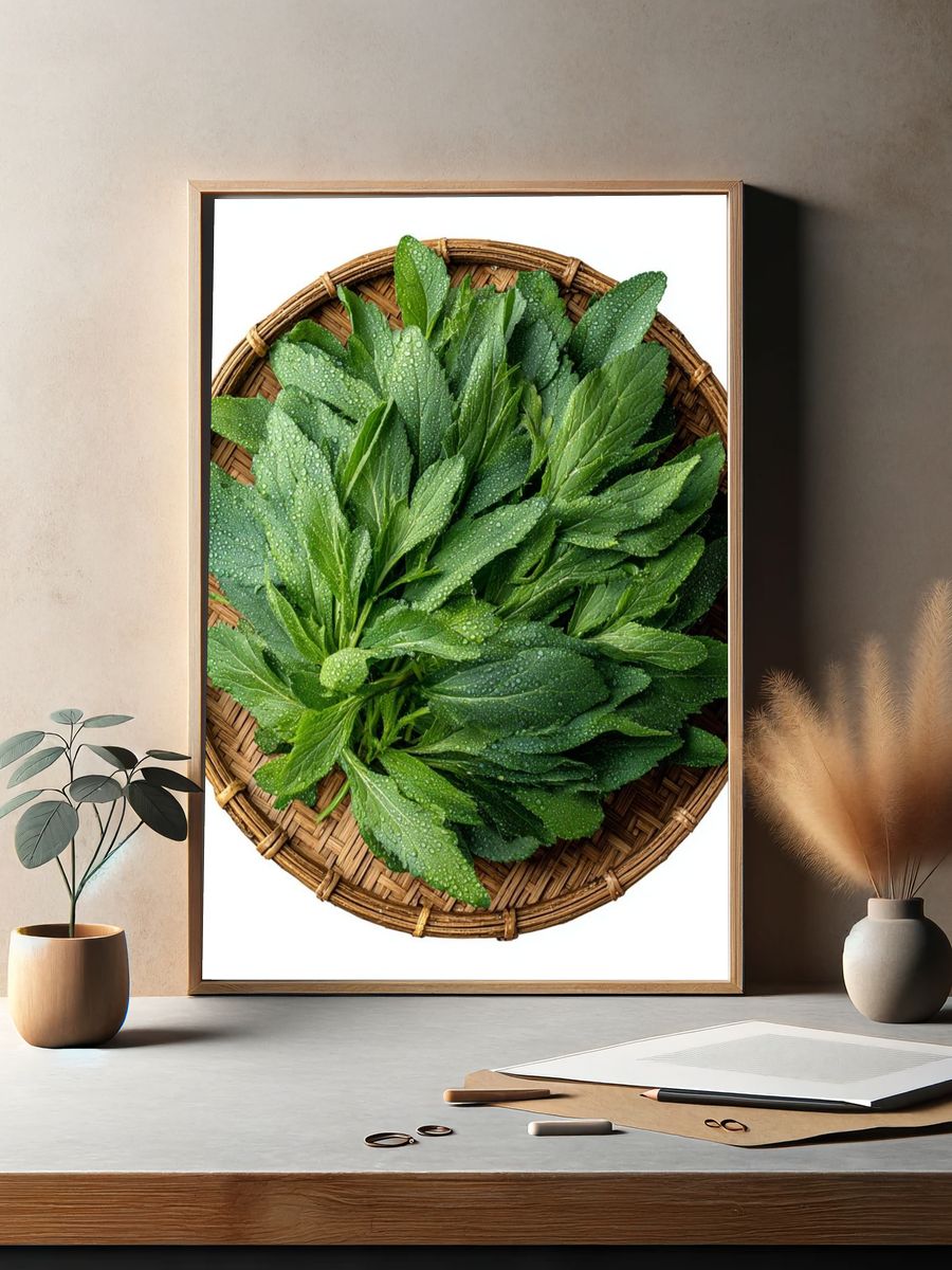 Fresh Green Leaves Botanical Print. — room view 2