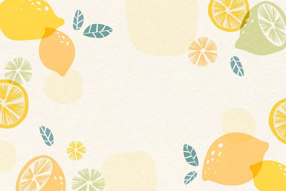 Lemon patterned background design space. poster — botanical art