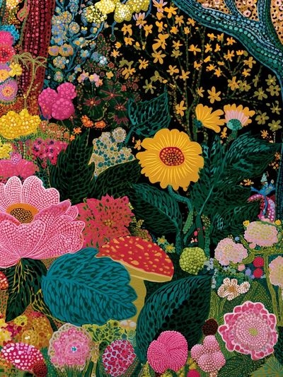 Tropical Floral Garden Illustration Poster.