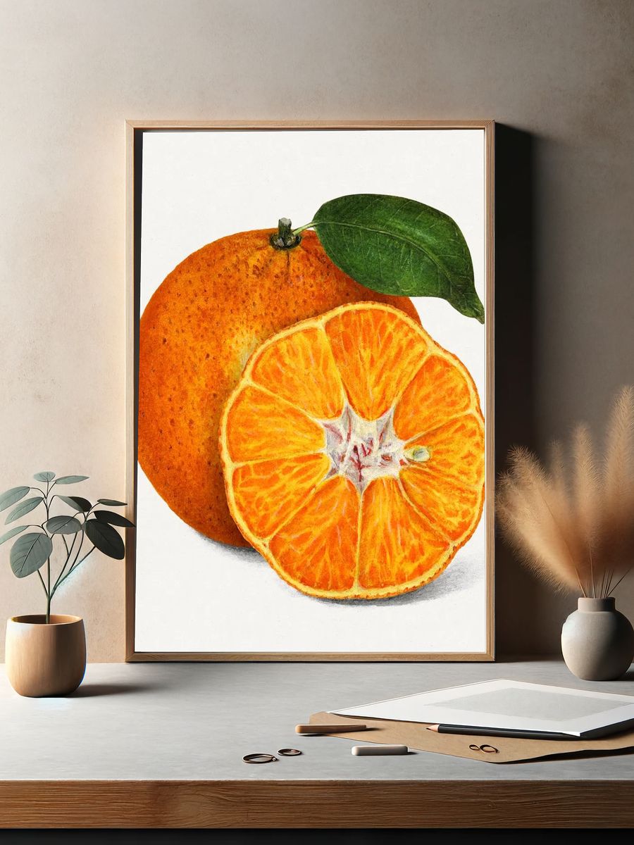 Delicious orange tangerine illustration. Digitally. — room view 2