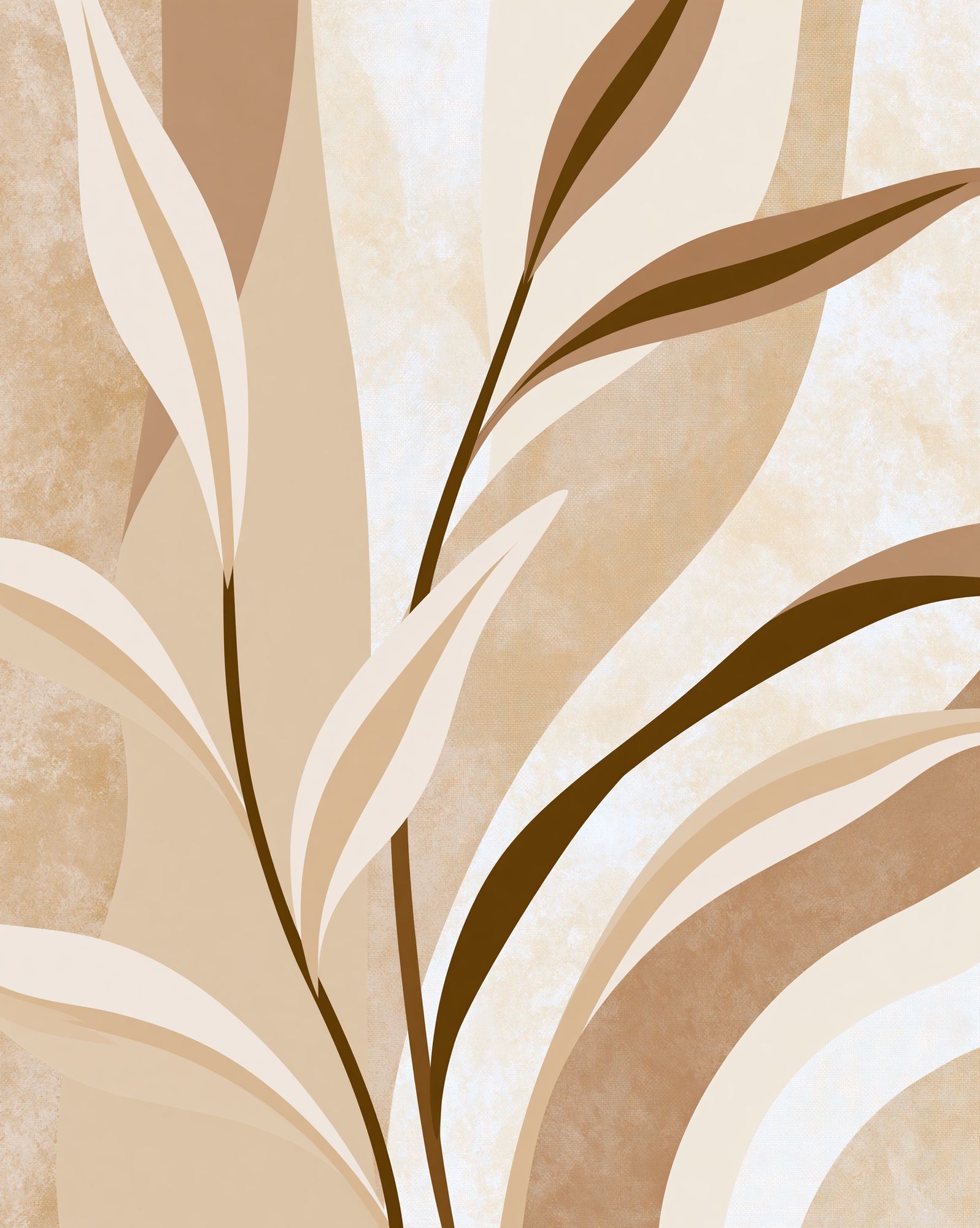 Neutral Palm Leaves Abstract Poster. poster — botanical art