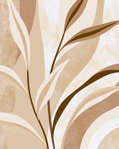 Neutral Palm Leaves Abstract Poster.