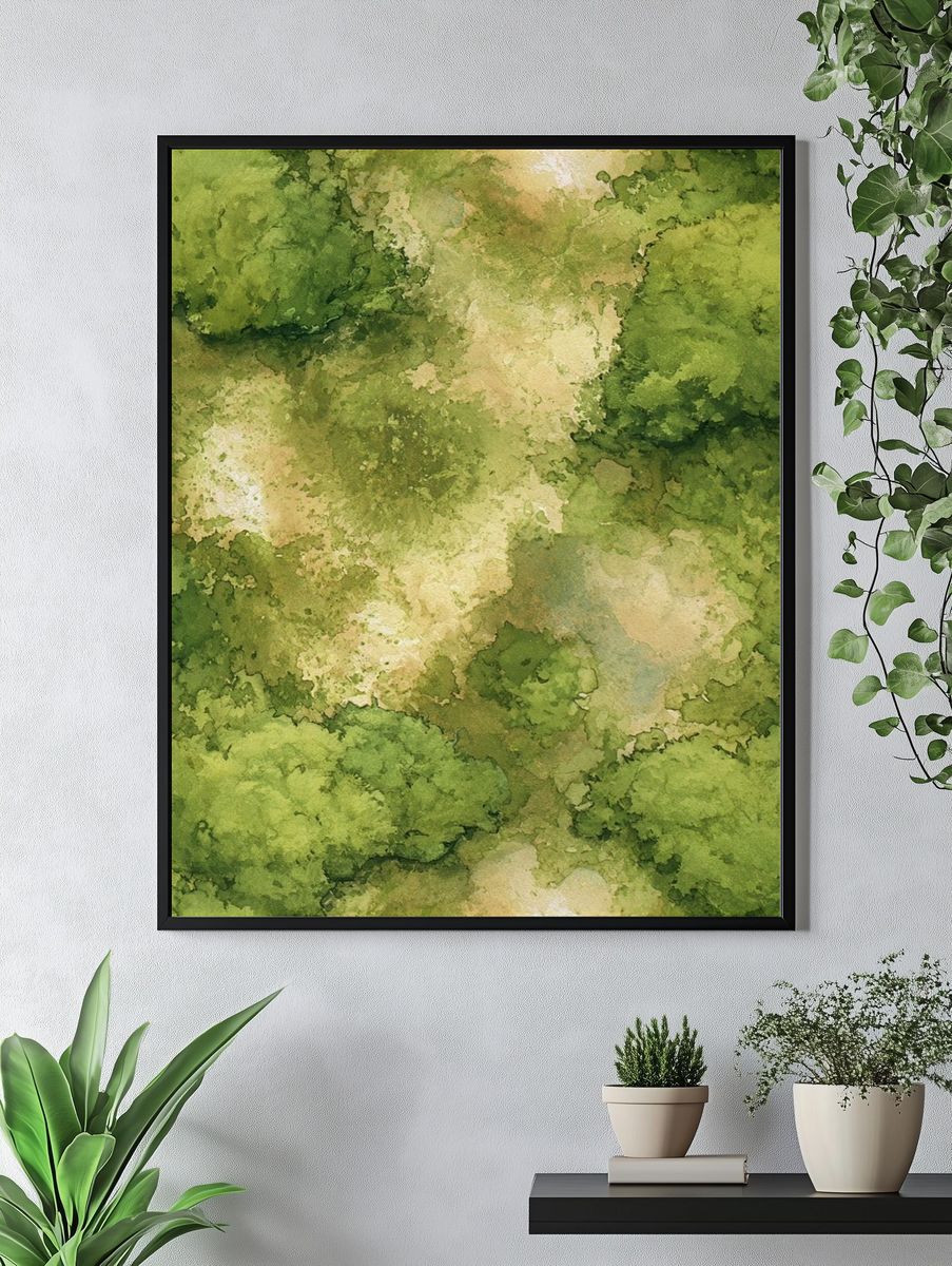 Verdant Canopy Watercolor Print. — room view 4