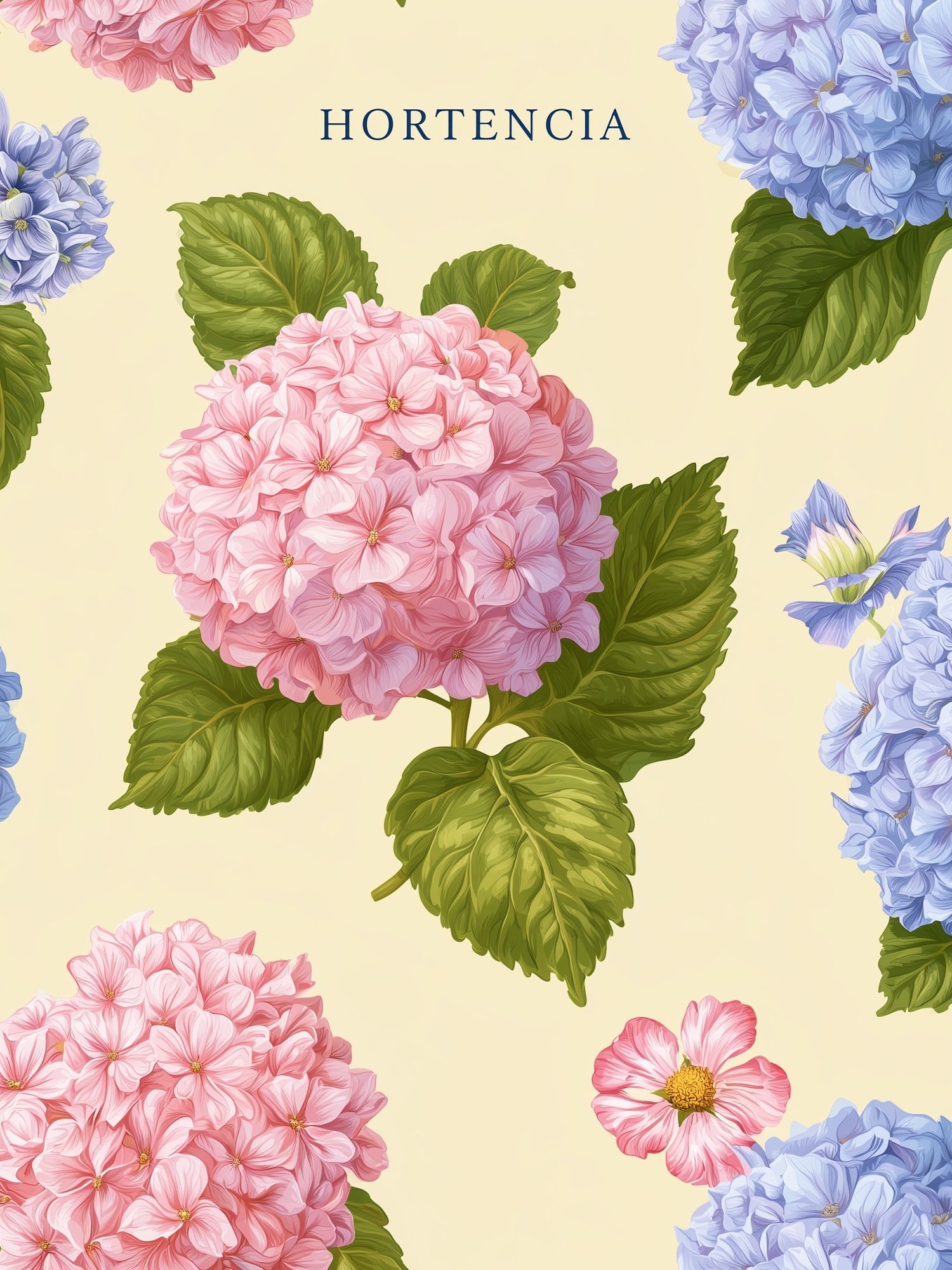 Hydrangea Botanical Poster. poster — botanical art
