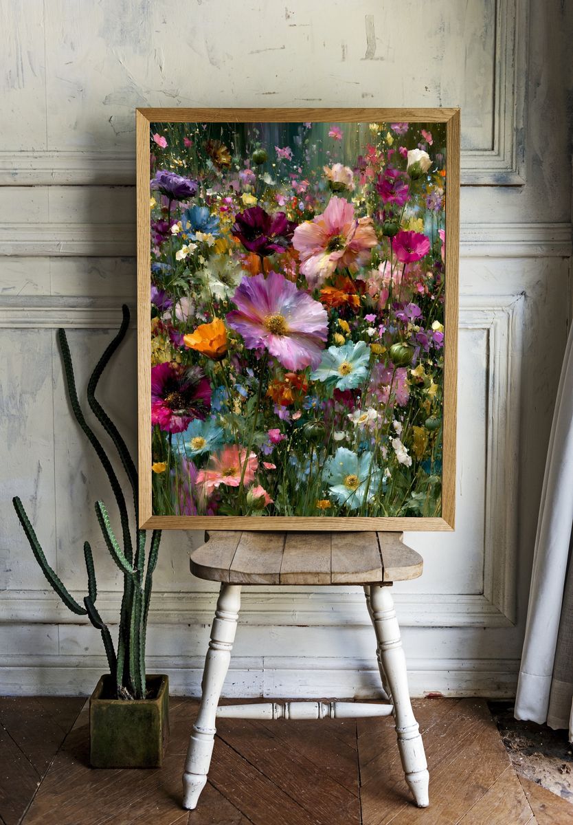 Wildflower Meadow Floral Print. room preview