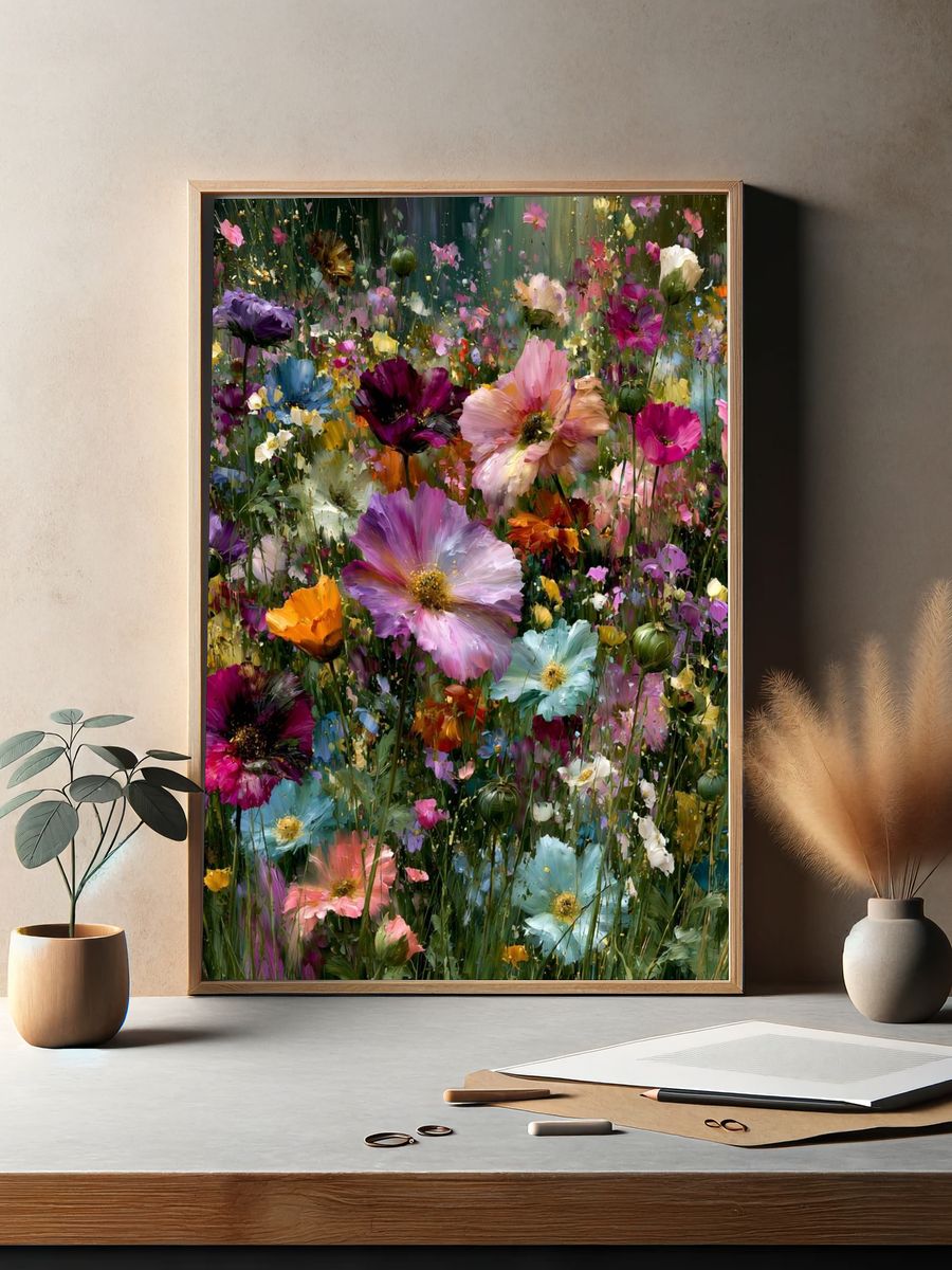 Wildflower Meadow Floral Print. — room view 2