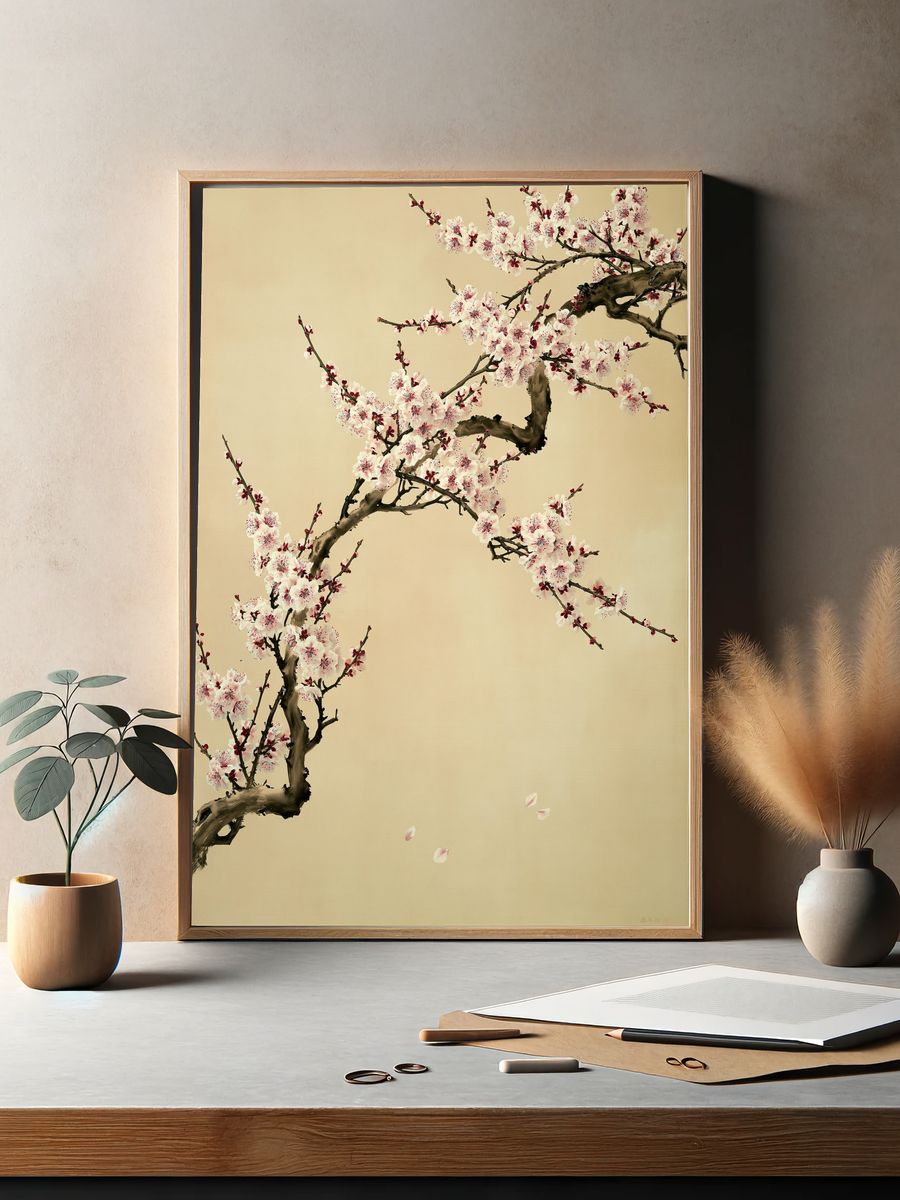 Cherry Blossom Branches Botanical Print. — room view 2