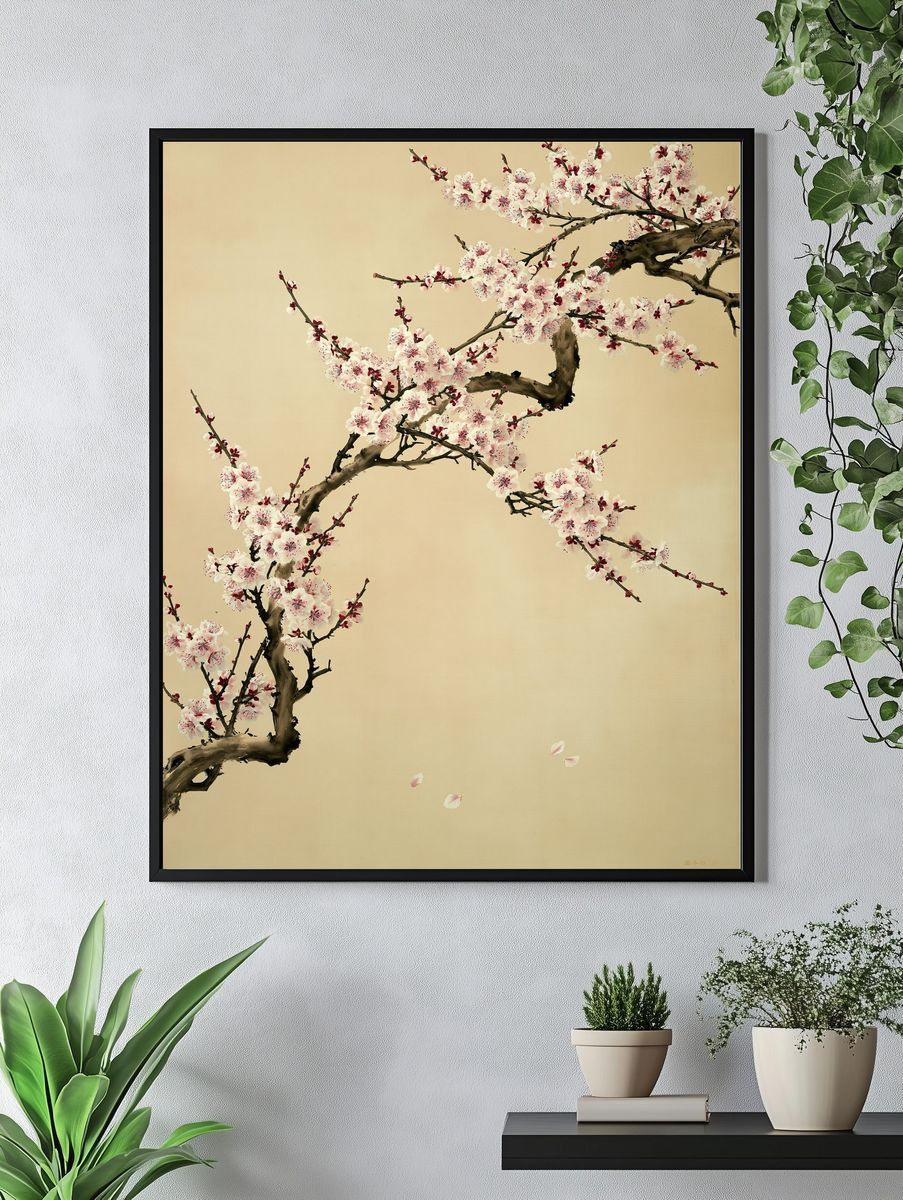 Cherry Blossom Branches Botanical Print. — room view 4
