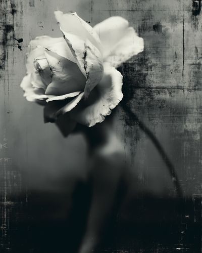 White Rose Black-White Print.