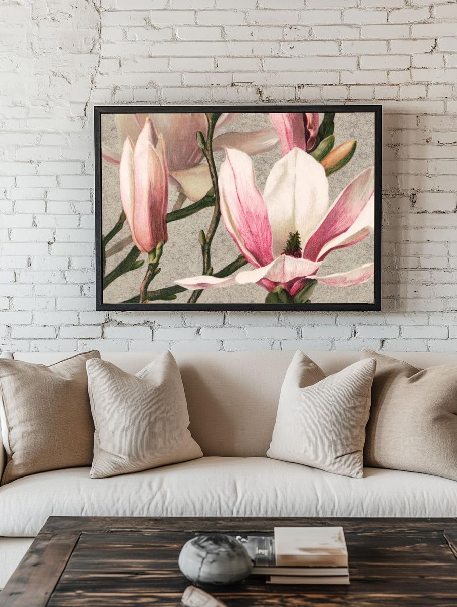 Vintage flower desktop wallpaper, background. — room view 1