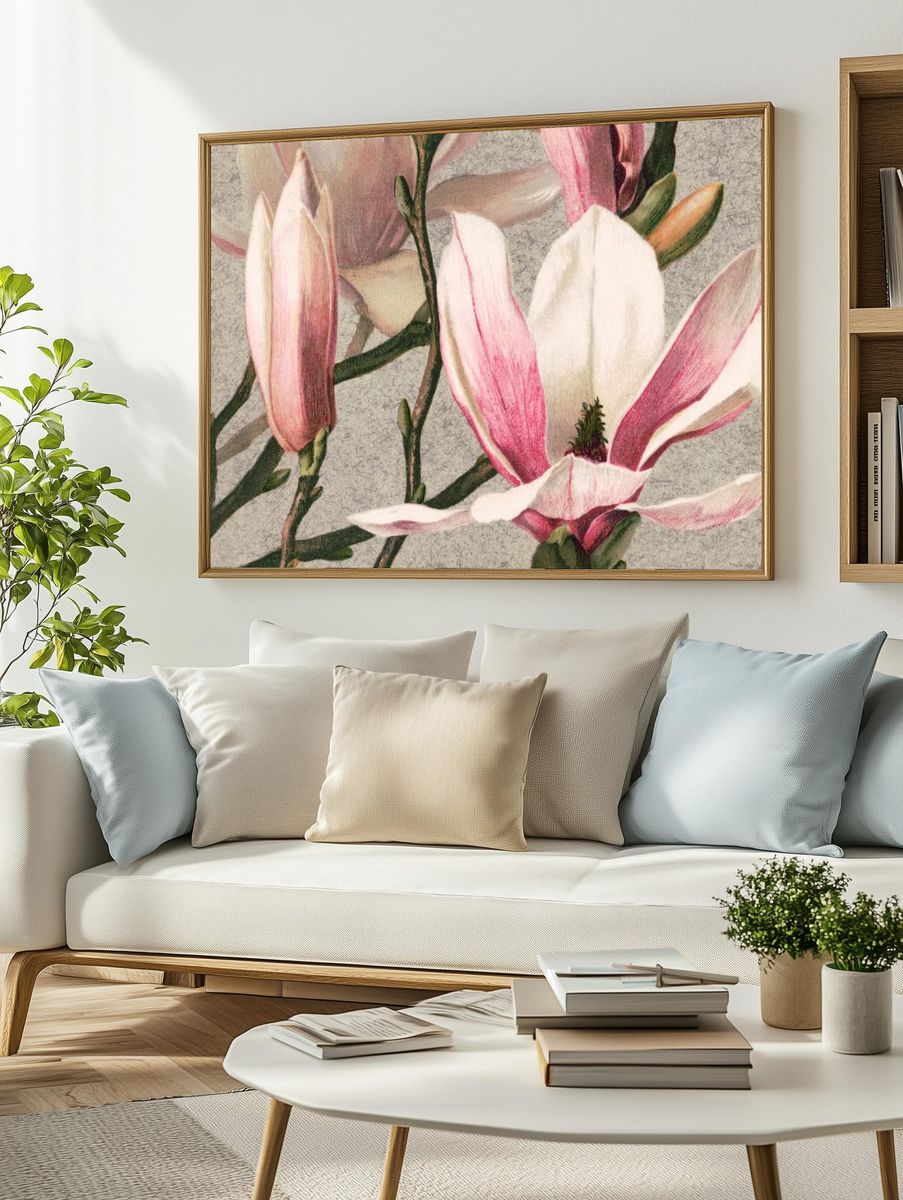 Vintage flower desktop wallpaper, background. — room view 2