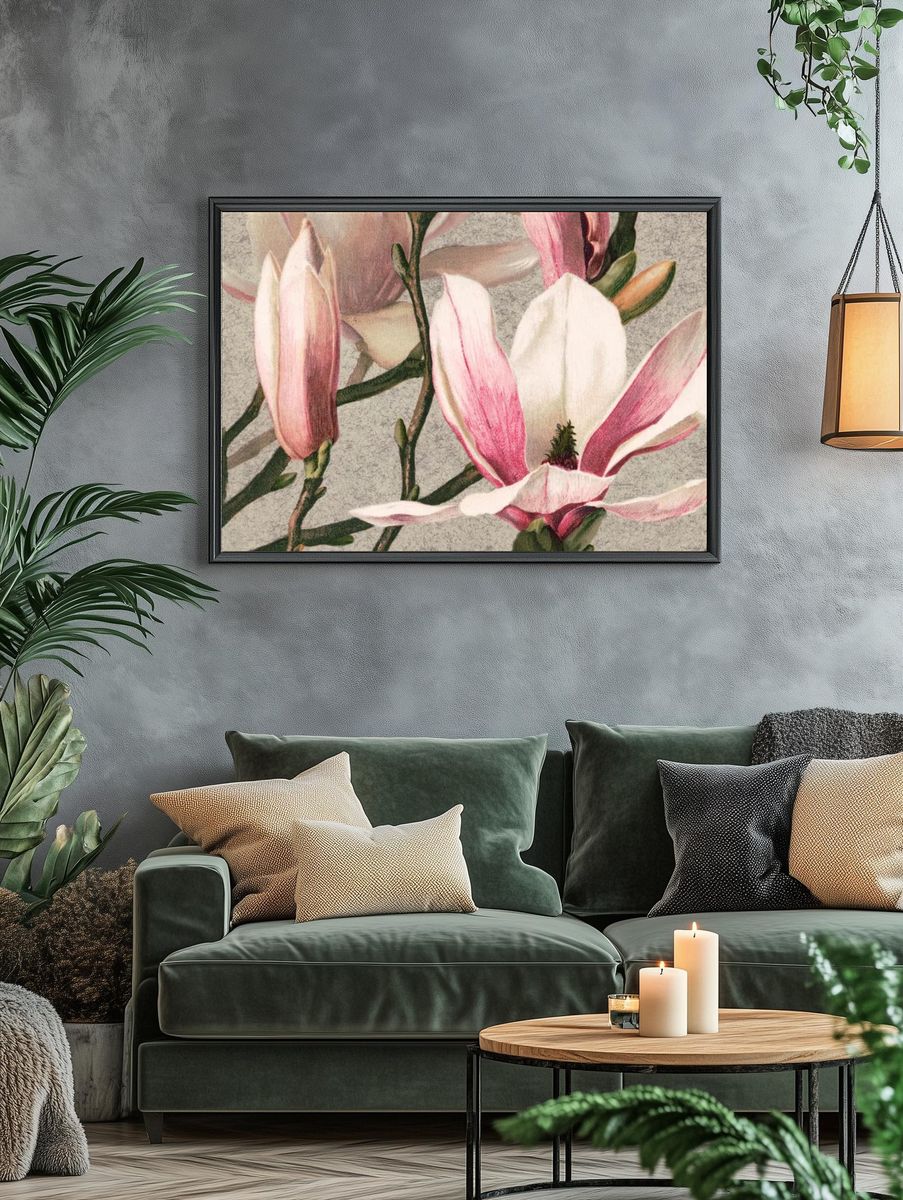 Vintage flower desktop wallpaper, background. — room view 4