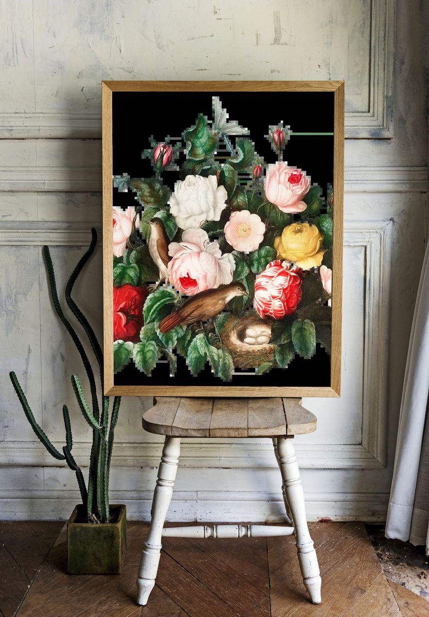 Wildflower Meadow Botanical Print. room preview