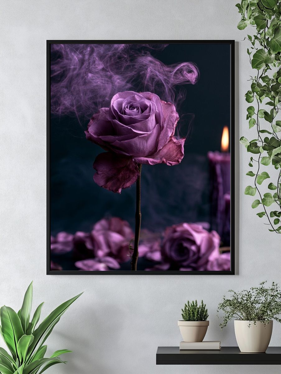 Purple Rose Candlelight Poster. — room view 4