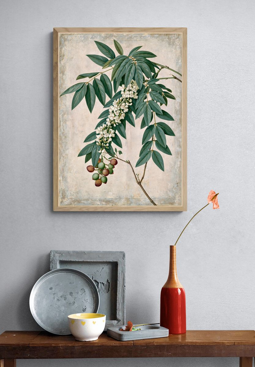 Botanical Branch Study Print. — room view 3