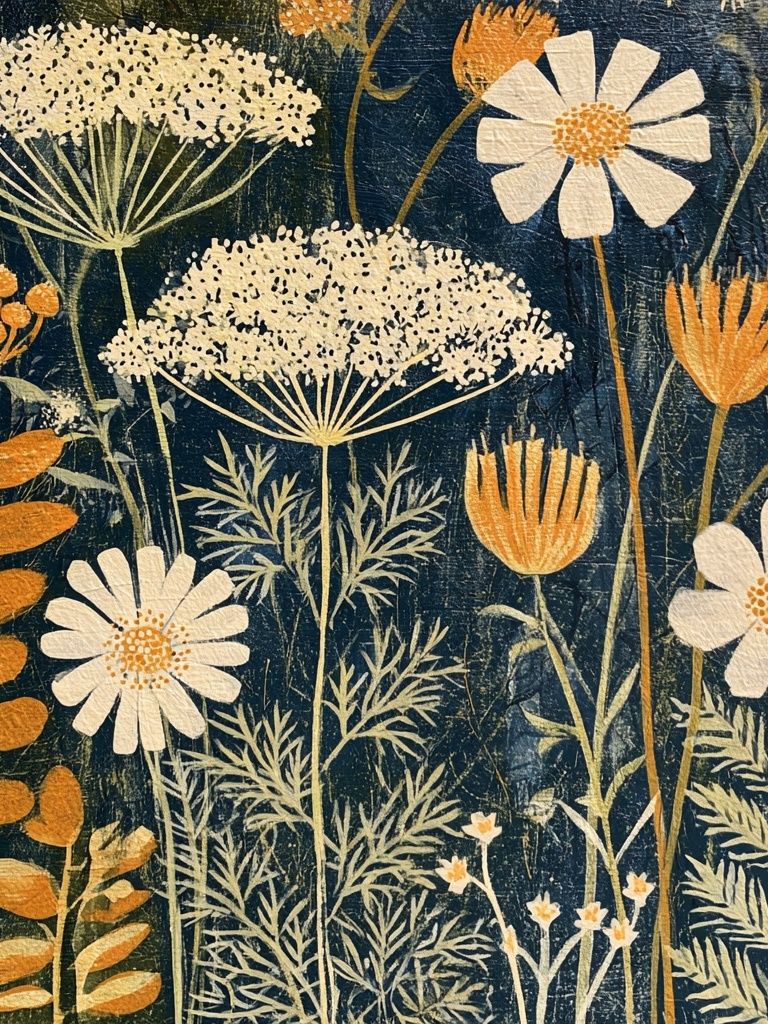 Wildflower Meadow Botanical Print. poster detail
