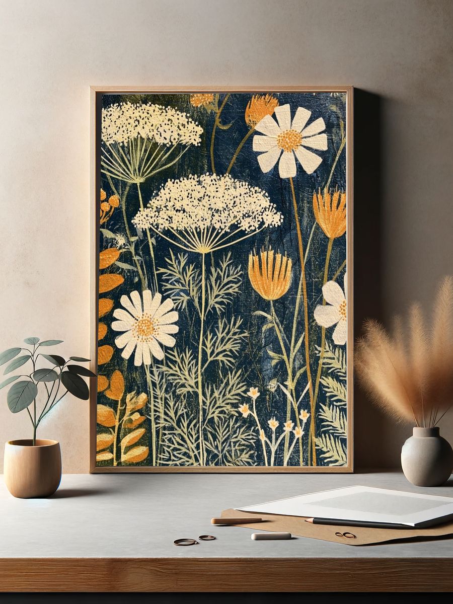 Wildflower Meadow Botanical Print. — room view 2