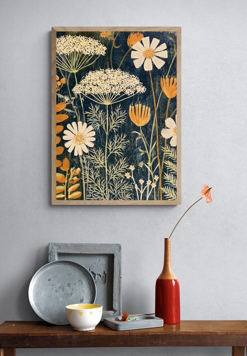 Wildflower Meadow Botanical Print. — room view 3