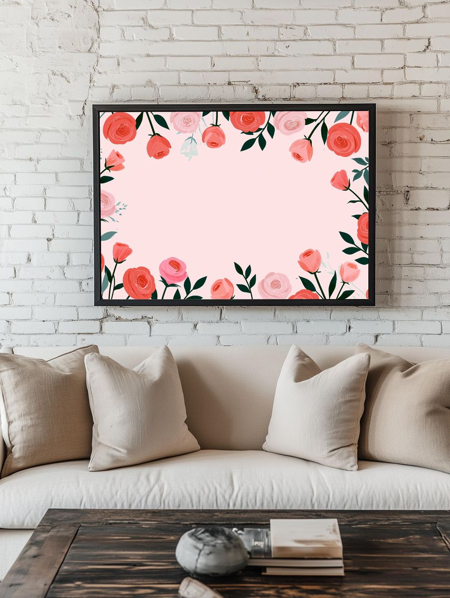 Floral Border Botanical Print. — room view 1