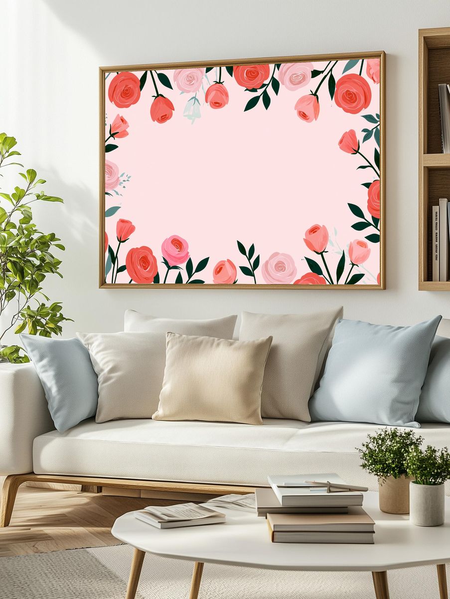 Floral Border Botanical Print. — room view 2