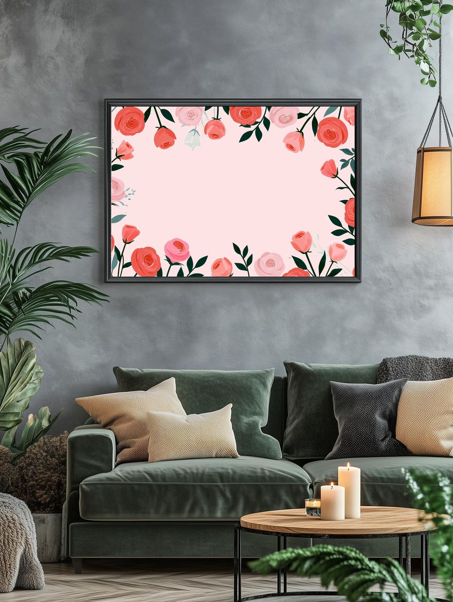 Floral Border Botanical Print. — room view 4