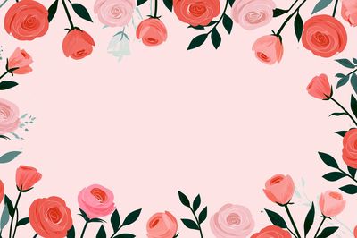 Floral Border Botanical Print. poster